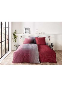 Kaeppel, Wendebettw&auml;sche &raquo;Jaro&laquo; 2 Stk. mit Rei&szlig;verschluss, 100% Baumwolle, Bettw&auml;sche mit zeitlosem Design, rubin, Mako-Satin, Obermaterial: 100% 