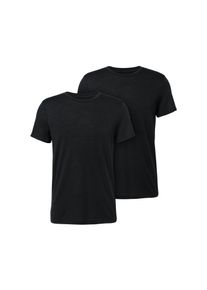 Tchibo - 2 T-Shirts mit Merinowolle - Herren - Gr. L - schwarz