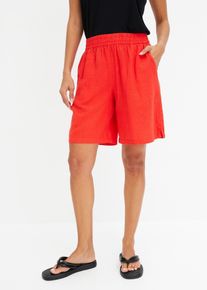bonprix Női Beleb&uacute;j&oacute;s bermuda szellős lenv&aacute;szon kever&eacute;kből, piros, 50