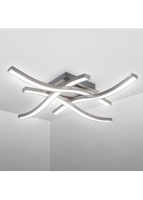 B.K.LICHT LED Deckenleuchte LED-Board Neutralwei&szlig; Deckenlampe, neutralwei&szlig;, 20 Watt 2.000 Lumen, Aluoptik, geschwungen