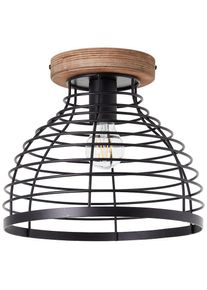 Brilliant LED Deckenleuchte &raquo;Avia&laquo; E27 1 Stk. 25 cm H&ouml;he, &Oslash; 30 cm, 1 x E27, Metall/Holz, schwarz/braun