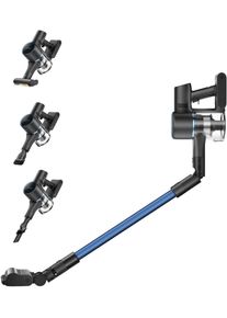 MOVA Akku-Bodenstaubsauger "Mova S4 Detect, Kabelloser Vacuumsauger", bunt (schwarz, blau), B:25,6cm H:130,7cm T:21,8cm, Akkusauger, 20.000Pa Saugleistung/ B&uuml;rste mit LED-Leuchten/ Vielseitige Aufs&auml;tze, Akku-Bodenstaubsauger