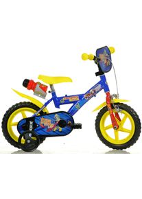 Kinderfahrrad DINO BIKES "12" Feuerwehrmann Sam stabiler Stahl-Rahmen, St&uuml;tzr&auml;der, kindgerecht" Gr. 21, blau, Fahrr&auml;der, Kinder, 21cm, 12 Zoll (30,48cm), Kinderfahrrad, mit St&uuml;tzr&auml;dern, Trinkflasche und Frontschild