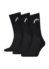 Tennissocken Head "Head ALL SPORTS TRAINING CREW", Damen, Gr. 35-38, schwarz, Baumwollmischung, normal, Socken Tennissocken, mit gepolsterter Sohle f&uuml;r D&auml;mpfung und zus&auml;tzlichen Komfort