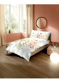 Bettw&auml;sche Kaeppel "Summer Meadow", orange (mandarine), B/L: 155cm x 220cm, 1 Stk., 1 Stk., Perkal, B/L: 80cm x 80cm, 2 Stk., Perkal, Obermaterial: 100% Baumwolle, Bettw&auml;sche, Bettw&auml;sche