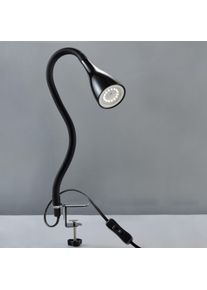 B.K.LICHT LED Klemmleuchte "Sirius", schwarz, 1, H: 60cm, Leuchten, 3-stufig, dimmbar, flexibler Schwanenhals mit Silikonmantel, LED Klemmleuchte