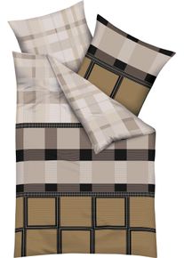 Bettw&auml;sche Kaeppel "Penthouse", gelb (ocker), B/L: 135cm x 200cm, 1 Stk., 1 Stk., Mako-Satin, B/L: 80cm x 80cm, 2 Stk., Mako-Satin, Obermaterial: 100% Baumwolle, Bettw&auml;sche, Bettw&auml;sche