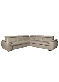 Livetastic , Hellgrau , Leder , Echtleder , Rindleder , 265x265 cm , Made in EU , Lederauswahl, Bettfunktion erh&auml;ltlich, R&uuml;cken echt , Wohnzimmer, Sofas & Couches, Schlafsofas, Ecksofas mit Schlaffunktion