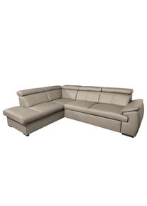 Livetastic , Hellgrau , Leder , Echtleder , Rindleder , L-Form , 265x211 cm , Made in EU , Bettkasten erh&auml;ltlich, Lederauswahl, seitenverkehrt erh&auml;ltlich, Bettfunktion erh&auml;ltlich, R&uuml;cken echt , Wohnzimmer, Sofas & Couches, Schlafsofas, Ecksofas mit Schlaffunktion