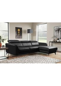 Livetastic , Schwarz , Textil, Leder , Echtleder , Rindleder , L-Form , 261x183 cm , Made in EU , Lederauswahl, seitenverkehrt erh&auml;ltlich, R&uuml;cken echt , Wohnzimmer, Sofas & Couches, Wohnlandschaften, Ecksofas