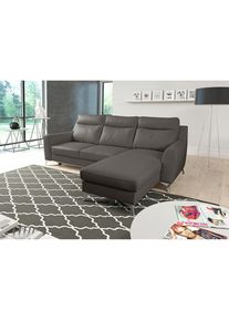 Livetastic , Dunkelbraun , Textil, Leder , Echtleder , Rindleder , L-Form , 236x168 cm , Made in EU , Bettkasten erh&auml;ltlich, Lederauswahl, seitenverkehrt erh&auml;ltlich, Bettfunktion erh&auml;ltlich, R&uuml;cken echt , Wohnzimmer, Sofas & Couches, Schlafsofas, Ecksofas mit Schlaffunktion