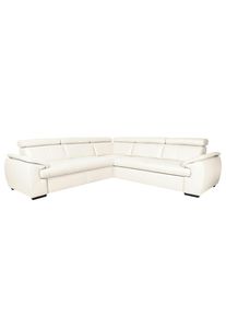 Livetastic , Wei&szlig; , Leder , Echtleder , Rindleder , 265x265 cm , Made in EU , Lederauswahl, Bettfunktion erh&auml;ltlich, R&uuml;cken echt , Wohnzimmer, Sofas & Couches, Schlafsofas, Ecksofas mit Schlaffunktion