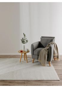 Tapis poil ras Claire Cr&egrave;me 120x170 cm0000 - Tapis poil court design moderne pour salon