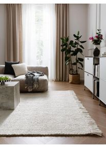 benuta pure Ullteppe Velma Ivory 120x170 cm0000 Elfenben Geometrisk,Ornament