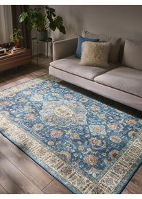 benuta Pop Washable Rug Laury Blue 120x170 cm - Machine Washable Rug