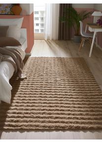 Tapis poil ras lavable Ted Marron clair 80x150 cm0000 - Tapis poil court design moderne pour salon