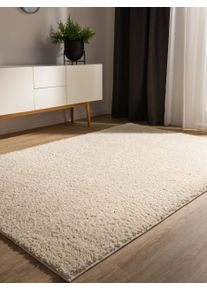 Tapis poil ras shaggy lavable Soho Cr&egrave;me 80x150 cm0000 - Tapis poil court design moderne pour salon