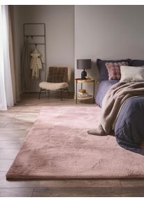 benuta nest Dywan z sztucznego futra Dave r&oacute;żowy 160x230 cm Poliester Jednolity