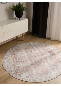 benuta Basic Vaskbart teppe George Rosa &oslash; 120 cm rund Vintage
