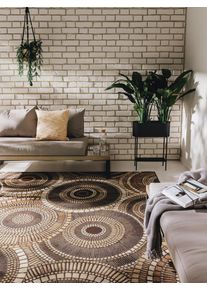 Tapis poil ras d'int&eacute;rieur et d'ext&eacute;rieur Artis Marron 120x180 cm - Tapis poil court design moderne pour salon