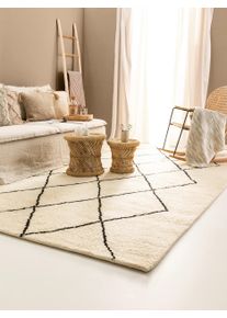benuta Pure Wool Rug Berber Cream 120x170 cm - Natural Wool Berber Rugs