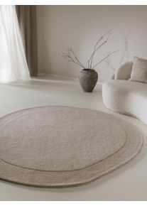 benuta pure Tapis en laine Shape Cr&egrave;me diam&egrave;tre 250 cm rond
