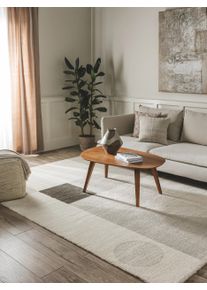 benuta nest Teppe Tacoma Cr&egrave;me/Grijs 120x170 cm0000 Krem/Gr&aring; Abstrakt,Geometrisk,Striper