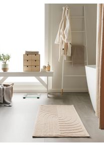 benuta Nest Badmatta Jojo Beige 50x80 cm Bomull Uni,Structure