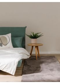 benuta Basic Dywan z sztucznego futra Furry szary 80x250 cm Poliester Jednolity