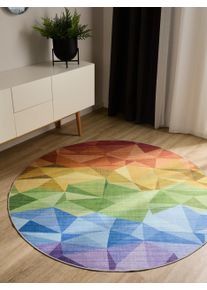 benuta Basic Vaskbart teppe George Flerfarget &oslash; 120 cm rund Sammendrag