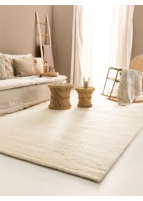 benuta pure Dywan wełniany Berber kremowy 120x170 cm Wełna Jednolity