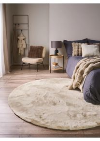 benuta nest Fuskepelsmatte Dave Cr&egrave;me &oslash; 80 cm rund0000 Krem Enfarget