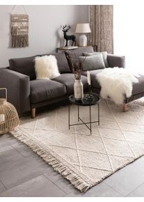 benuta pure Tapis en laine Daphne Beige 120x170 cm - Tapis en fibres naturelles