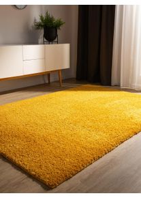benuta Basic Pest&auml;v&auml; p&ouml;rr&ouml;matto Soho Keltainen 80x150 cm Keltainen Yksiv&auml;rinen