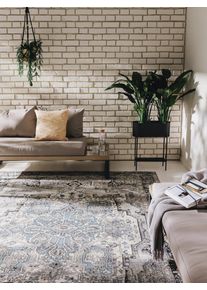 benuta nest Tapis Vintage d'int&eacute;rieur et d'ext&eacute;rieur Artis Gris 120x180 cm0000 - Tapis poil ras / effet us&eacute;