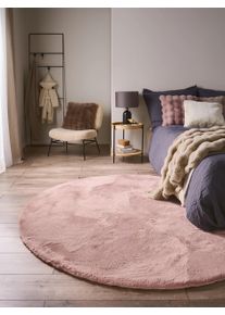 benuta nest Fuskepelsmatte Dave Roze &oslash; 80 cm rund0000 Rosa Enfarget