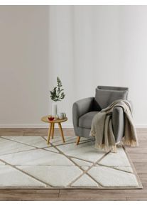 benuta Basic Matta Elvy Cream/Beige 120x170 cm Syntetisk fiber Abstract,Berber,Gabbeh,Geometrisk,Structure