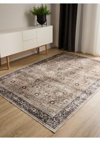 benuta Basic Pest&auml;v&auml; matto George Antrasiitti/Taupe 120x170 cm Antrasiitti/Taupe Vintage
