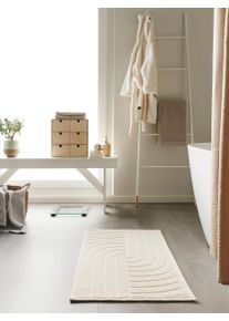 benuta Nest Badmatta Jojo Creme 50x80 cm Bomull Uni,Structure