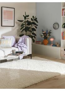 Tapis poil ras shaggy Ava Cr&egrave;me 120x170 cm - Tapis poil court design moderne pour salon