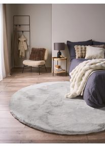 benuta nest Fuskepelsmatte Dave Grijs &oslash; 80 cm rund0000 Gr&aring; Enfarget