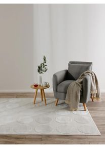 benuta Basic Matta Claire Creme 120x170 cm Syntetisk fiber Abstract,Geometrisk