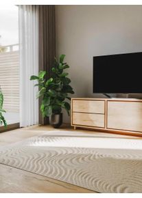 benuta Basic Matta Leo Creme 120x170 cm Syntetisk fiber Abstract,Geometrisk, Uni