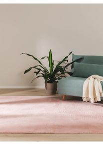 benuta Basic P&auml;lsmatta Furry Rosa 60x120 cm Syntetisk fiber Uni