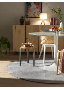 benuta nest Vaskbart teppe Nina Grijs &oslash; 150 cm rund Gr&aring; Enfarget