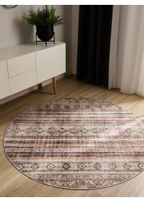 benuta Basic Vaskbart t&aelig;ppe George Brun &oslash; 120 cm runt Syntetisk fiber Vintage