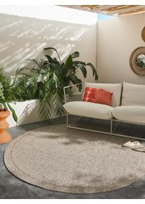 benuta nest Naoto Beige &oslash; 160 cm Binnen en buiten vloerkleed - Moderne Vloerkleden voor Woonkamer, Slaapkamer & Eetkamer