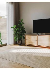 benuta Basic Matta Leo Creme 120x170 cm Syntetisk fiber Abstract,Geometrisk, Uni