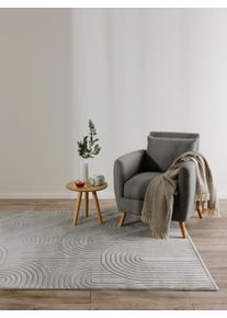 benuta Basic Matta Claire Gr&aring; 120x170 cm Syntetisk fiber Abstract,Geometrisk