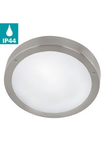 Eglo, Wandleuchte &raquo;VENTO 1 Wandlampe, Edelstahl und Glas, IP44, Au&szlig;enlampe, Garten, Lampe&laquo; LED-Board Warmwei&szlig; Wand-/Deckenleuchte, &Oslash;28,5 x AL8 cm, 